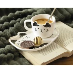 Art De La Table|Tempsl Assiette et tasse chat