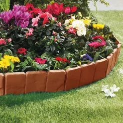 Décorations Jardin Et Extérieur|Accessoires Et Outils Jardin|Tempsl Bordure de jardin plate-bande Marron