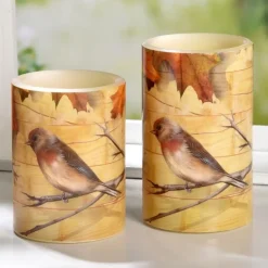 Décorations|Tempsl 2 bougies LED automne
