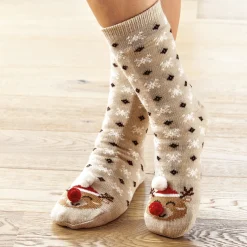 Sous-Vêtements|Tempsl Chaussettes antiglisse Noël renne ou pingouin