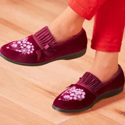 Chaussures, Chaussons Et Accessoires|Tempsl Chaussons "Christine" Violet ou Bordeaux