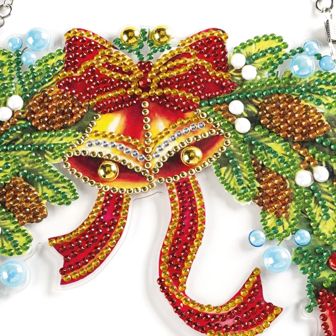 Loisirs Créatifs|Tempsl Couronne de poinsettias à diamanter