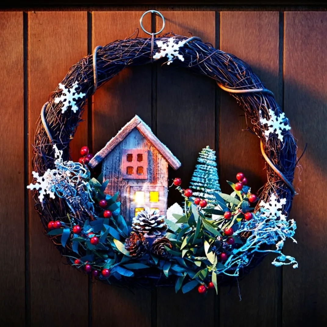 Décorations Intérieures Noël|Décorations Extérieures Noël|Tempsl Couronne lumineuse