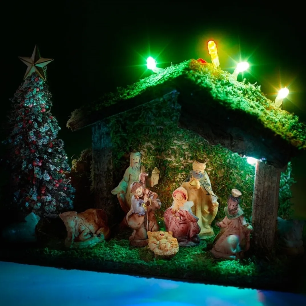 Décorations Intérieures Noël|Décorations|Tempsl Crèche de Noël LED