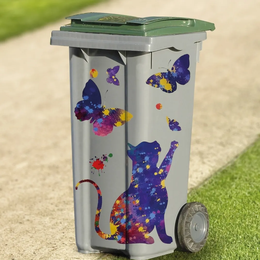 Décorations Jardin Et Extérieur|Tempsl Décoration poubelles chat