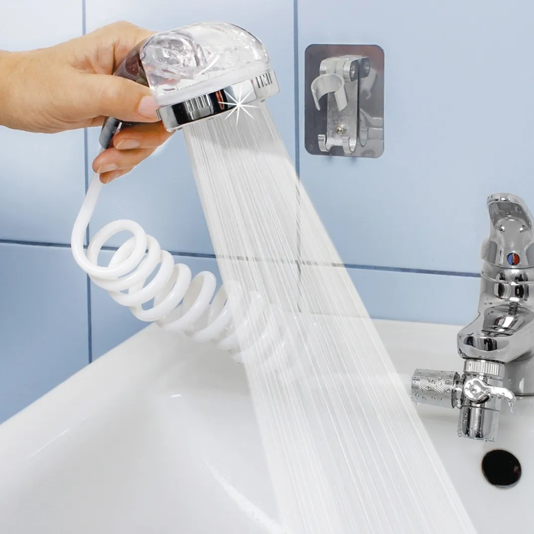 Accessoires Bricolage Et Astuces|Tempsl Douchette avec tuyau spirale et support