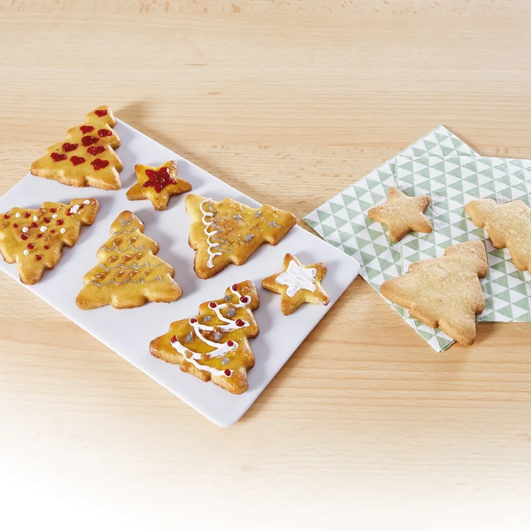 Repas De Noël|Accessoires Pâtisserie Et Confiture|Tempsl Emporte-pièce sapins 9 biscuits