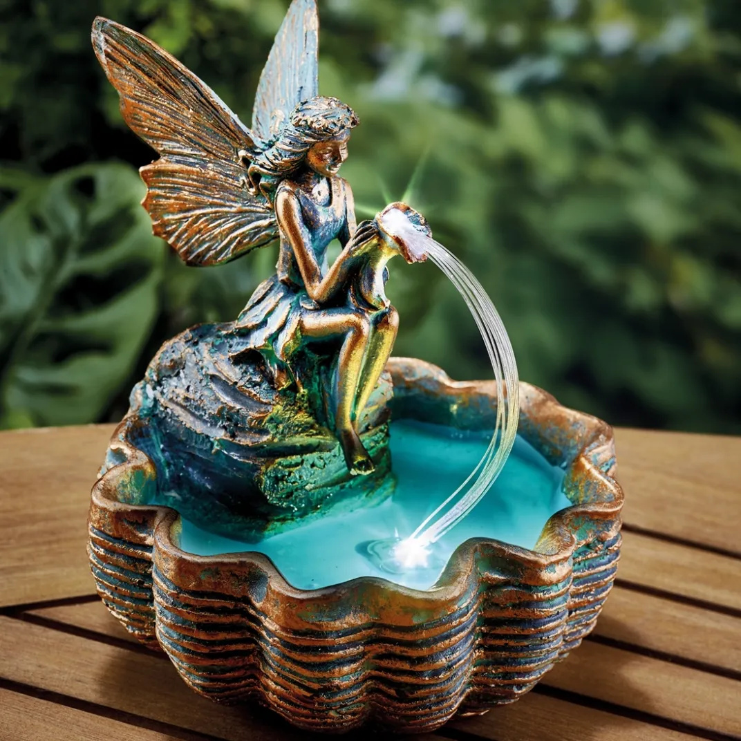Décorations Jardin Et Extérieur|Tempsl Fée à la fontaine