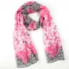Sacs, Bijoux Et Accessoires|Tempsl Foulard fluide orchidées rose/gris