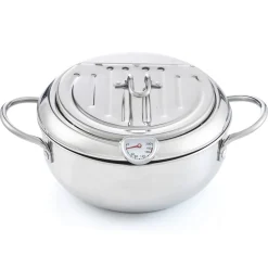 Cuisson Et Accessoires|Tempsl Friteuse inox couvercle grille
