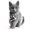 Décorations|Tempsl Horloge chat gris
