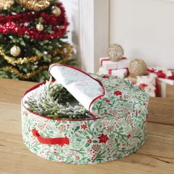 Décorations Intérieures Noël|Emballages Cadeaux|Tempsl Housse rangement couronne de Noël