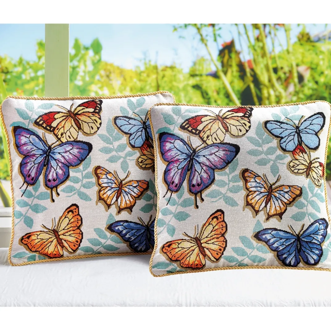 Décorations|Tempsl 2 housses coussin papillons