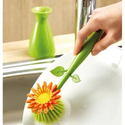 Organisation Et Entretien|Tempsl Lot de 2 brosses vaisselle fleur