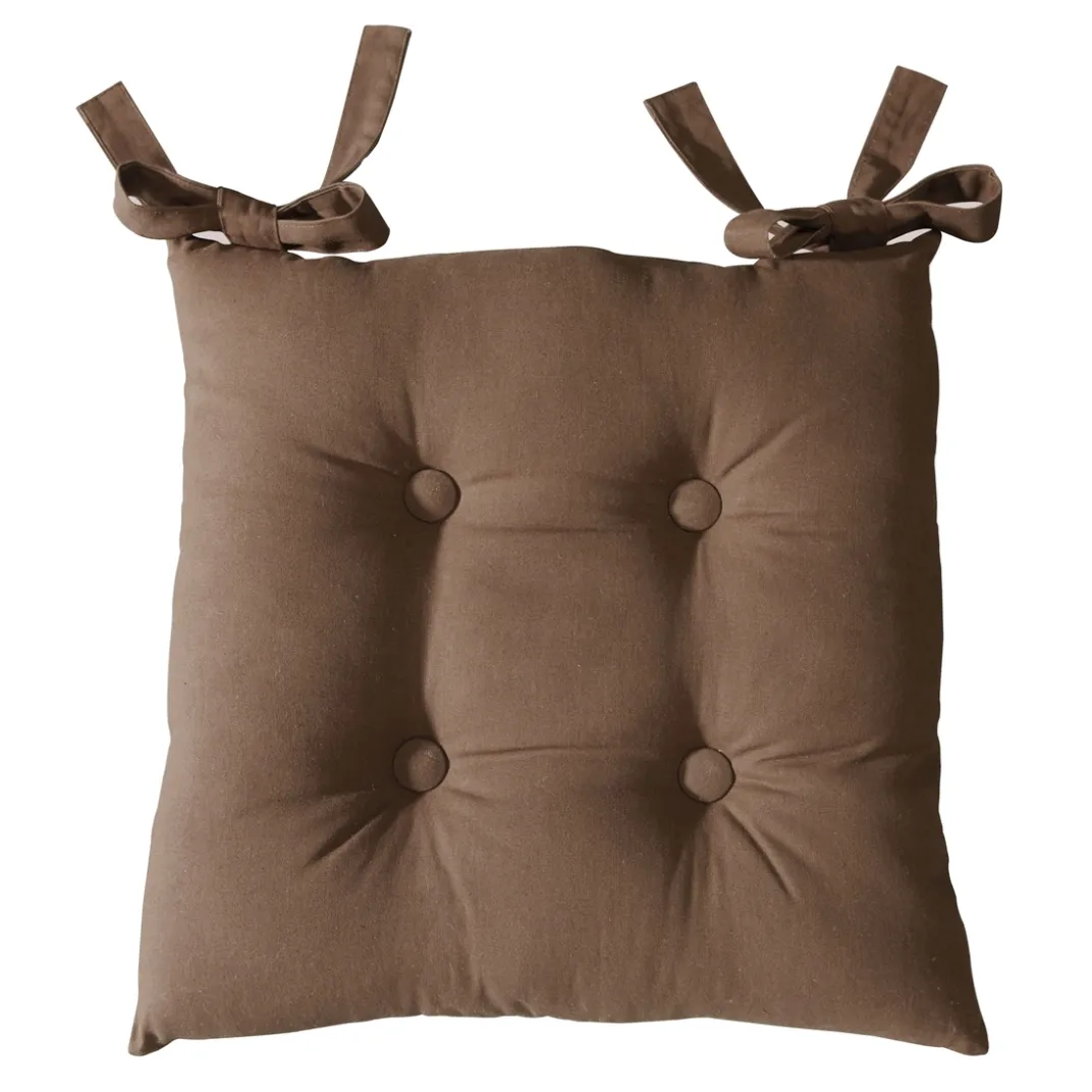 Décorations|Tempsl Lot de 2 galettes de chaise carrées Marron