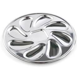 Repas De Noël|Table De Noël|Tempsl Lot de 2 ou 4 assiettes à huîtres inox