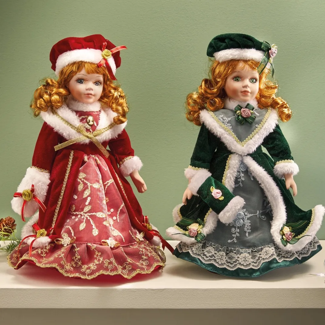 Décorations Intérieures Noël|Décorations|Tempsl Lot de 2 poupées Noël (Rubbie + Scarlette)