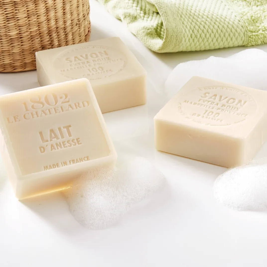 Salle De Bain Et Hygiène|Tempsl Lot de 3 savons au lait d'ânesse
