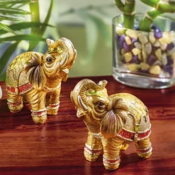 Décorations|Tempsl Lot de 2 statuettes éléphants