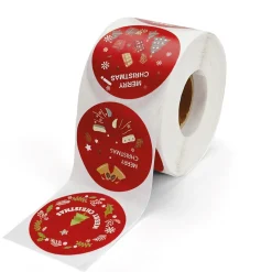 Décorations Intérieures Noël|Emballages Cadeaux|Tempsl Lot de 500 stickers ronds de Noël