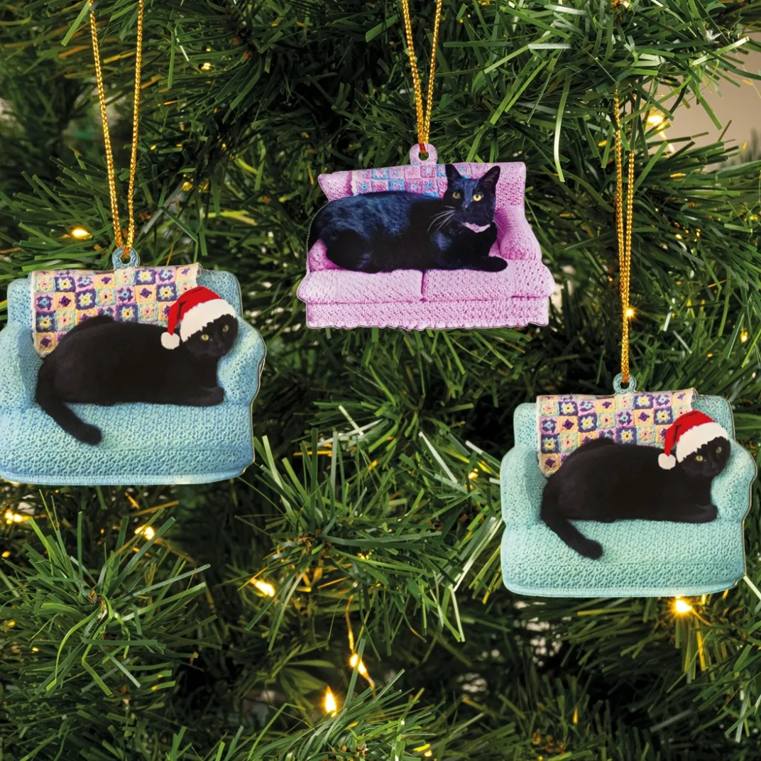 Décorations Intérieures Noël|Décorations|Tempsl Lot de 3 suspensions chats couchés