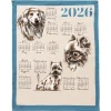 Organisation Et Entretien|Tempsl Lot de 3 torchons calendrier chat/chien/animaux de la forêt 2026