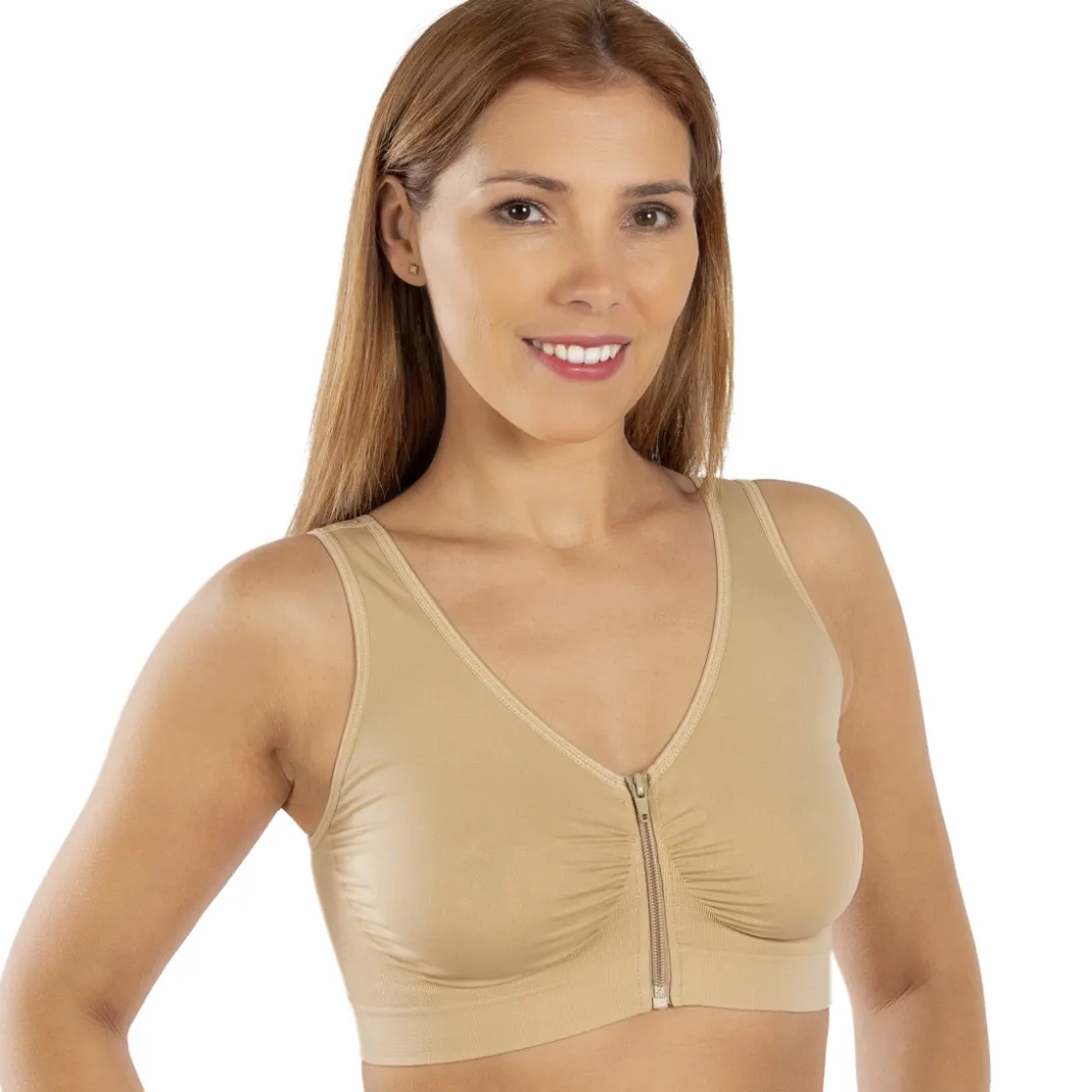 Sous-Vêtements|Tempsl Lot 2 soutiens-gorge confort zippés 1 blanc + 1 beige - taille M