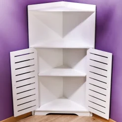 Décorations|Petits Meubles|Tempsl Meuble d'angle blanc