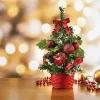 Décorations Intérieures Noël|Accessoires Mode|Tempsl 6 mini sapins rouges