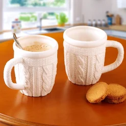 Accessoires Petit-Déjeuner|Tempsl 2 mugs tricot