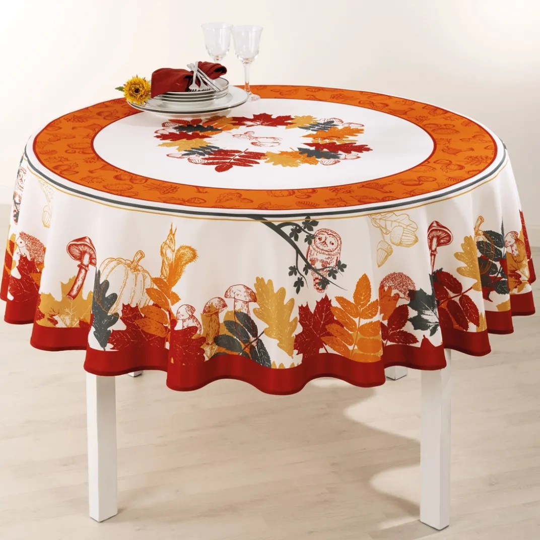 Art De La Table|Tempsl Nappe feuilles d'automne ronde ou rectangulaire