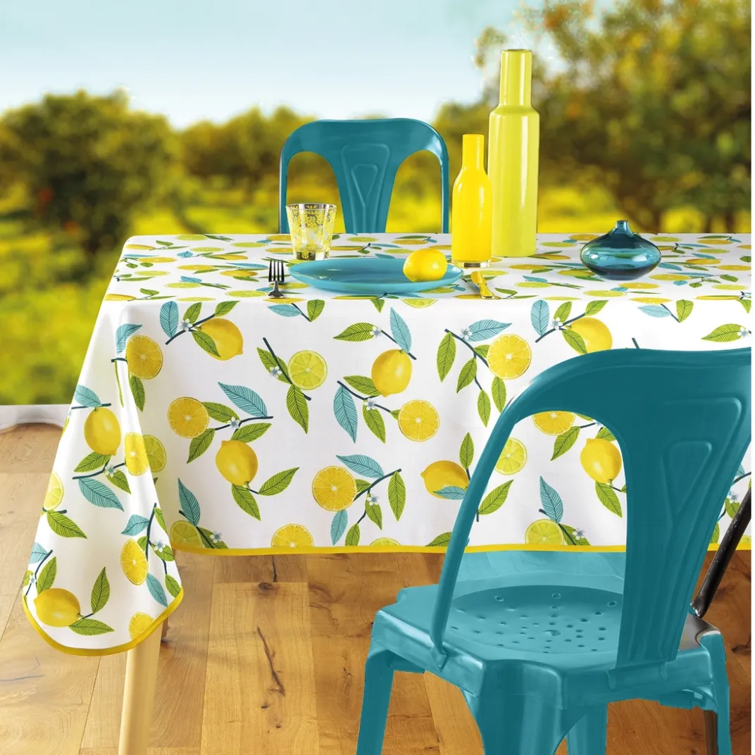 Art De La Table|Tempsl Nappe imprimée citron de Menton Rectangulaire