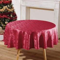 Table De Noël|Art De La Table|Tempsl Nappe irisée ronde - Grise (180 cm)