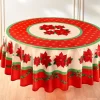 Table De Noël|Art De La Table|Tempsl Nappe rouge poinsettia ronde Ronde (diam. 180 cm)