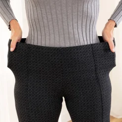 Vêtements|Tempsl Pantalon jacquard noir ou gris