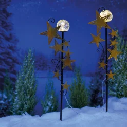 Décorations Extérieures Noël|Décorations Lumineuses|Tempsl 2 piquets 7 étoiles