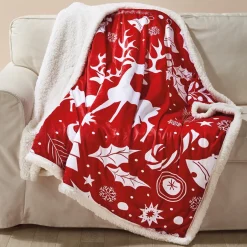 Décorations Intérieures Noël|Idées Cadeaux Noël|Tempsl Plaid/cape élans
