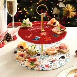 Table De Noël|Art De La Table|Tempsl Plateau de présentation double
