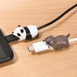 Accessoires Bureau|Tempsl 2 protège-câbles téléphone Panda/Castor