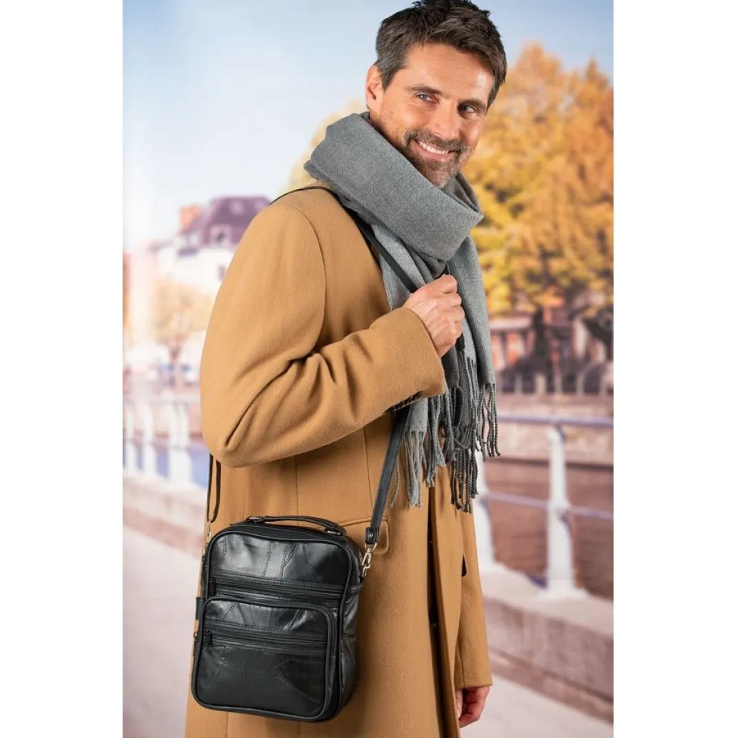 Sacs, Bijoux Et Accessoires|Tempsl Sacoche homme cuir noir