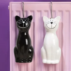 Décorations|Accessoires Bricolage Et Astuces|Tempsl 2 saturateurs chats noir + blanc