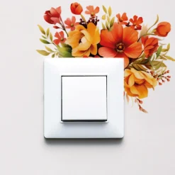 Décorations|Tempsl Sticker fleurs interrupteur