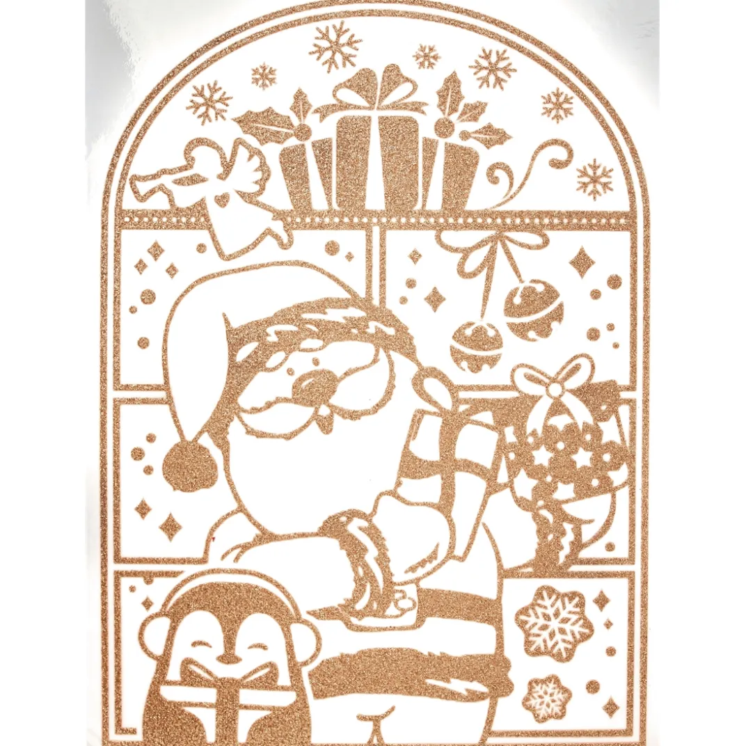 Décorations Intérieures Noël|Décorations Extérieures Noël|Tempsl 4 stickers dorés