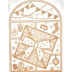 Décorations Intérieures Noël|Décorations Extérieures Noël|Tempsl 4 stickers dorés