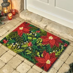 Décorations Extérieures Noël|Décorations Lumineuses|Tempsl Tapis coco poinsettia