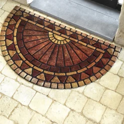 Décorations Jardin Et Extérieur|Tempsl Tapis demi-lune mosaïque