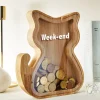 Idées Cadeaux Noël|Décorations|Tempsl Tirelire chat bois